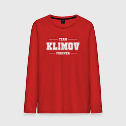 Лонгслив хлопковый мужской Team Klimov Forever - фамилия на латинице, цвет: красный