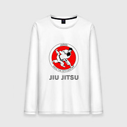Лонгслив хлопковый мужской Jiu Jitsu: since 16 century, цвет: белый
