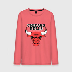Лонгслив хлопковый мужской Chicago Bulls цвета коралловый — фото 1