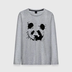 Лонгслив хлопковый мужской Прикольный панда - клякса, цвет: меланж