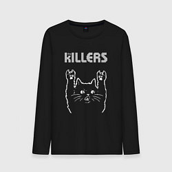 Лонгслив хлопковый мужской The Killers рок кот, цвет: черный
