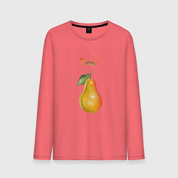 Лонгслив хлопковый мужской Pear груша, цвет: коралловый