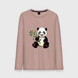 Мужской лонгслив Панда кушает бамбук