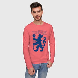 Лонгслив хлопковый мужской FC Chelsea Lion, цвет: коралловый — фото 2
