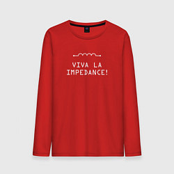 Лонгслив хлопковый мужской Viva la impedance - темная тема, цвет: красный