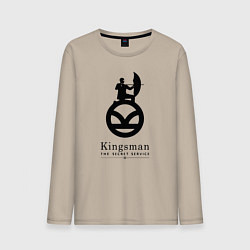 Лонгслив хлопковый мужской Kingsman Секретная служба - logo, цвет: миндальный
