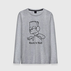 Лонгслив хлопковый мужской Bart Simpson - Rock n Roll, цвет: меланж