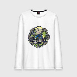 Лонгслив хлопковый мужской Vault game future boy, цвет: белый