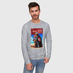 Лонгслив хлопковый мужской Fallout nuka - cola, цвет: меланж — фото 2