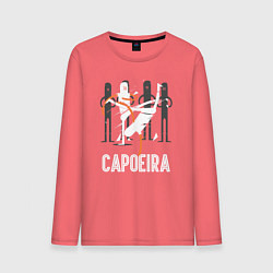 Лонгслив хлопковый мужской Capoeira - contactless combat, цвет: коралловый