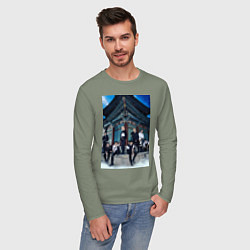 Лонгслив хлопковый мужской Stray Kids Thunderous, цвет: авокадо — фото 2