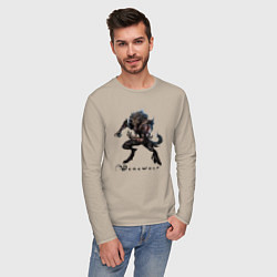 Лонгслив хлопковый мужской Werewolf - оборотень, цвет: миндальный — фото 2