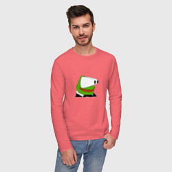 Лонгслив хлопковый мужской Booba Pepe, цвет: коралловый — фото 2