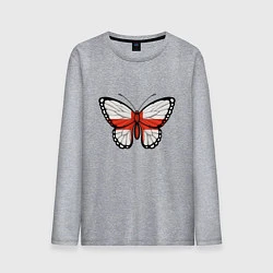 Лонгслив хлопковый мужской Бабочка - Англия, цвет: меланж