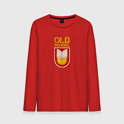 Лонгслив хлопковый мужской Old School emblem, цвет: красный