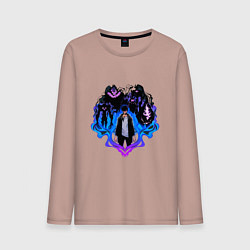 Лонгслив хлопковый мужской Сон Джин Ву - поднятие уровня в одиночку, цвет: пыльно-розовый