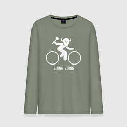 Лонгслив хлопковый мужской Велосипед - Викинг, цвет: авокадо
