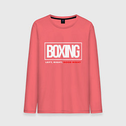 Лонгслив хлопковый мужской Boxing good night, цвет: коралловый