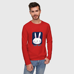 Лонгслив хлопковый мужской Funny - Bunny, цвет: красный — фото 2