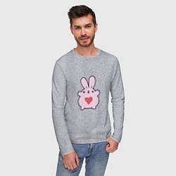 Лонгслив хлопковый мужской Heart Rabbit, цвет: меланж — фото 2