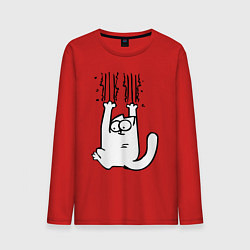 Лонгслив хлопковый мужской Кот Саймона, цвет: красный