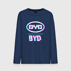 Мужской лонгслив Значок BYD в стиле glitch