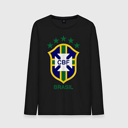 Лонгслив хлопковый мужской Brasil CBF, цвет: черный
