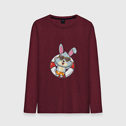 Лонгслив хлопковый мужской Chill Rabbit, цвет: меланж-бордовый