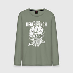 Лонгслив хлопковый мужской FFDP skull, цвет: авокадо