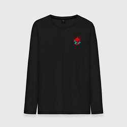 Лонгслив хлопковый мужской Лого Самурай из Киберпанка 2077, цвет: черный