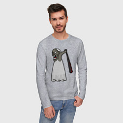 Лонгслив хлопковый мужской Бабка Гренни, цвет: меланж — фото 2