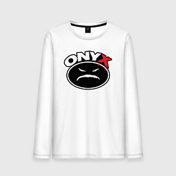 Лонгслив хлопковый мужской Onyx - black logo, цвет: белый