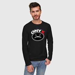 Лонгслив хлопковый мужской Onyx - black logo, цвет: черный — фото 2