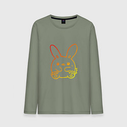 Лонгслив хлопковый мужской Summer Bunny, цвет: авокадо