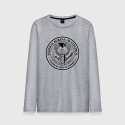 Лонгслив хлопковый мужской Федеральное Бюро Контроля, цвет: меланж