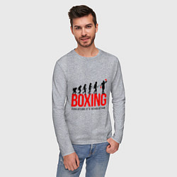Лонгслив хлопковый мужской Boxing evolution, цвет: меланж — фото 2