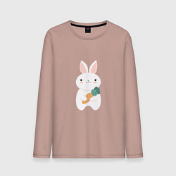 Лонгслив хлопковый мужской Carrot rabbit, цвет: пыльно-розовый