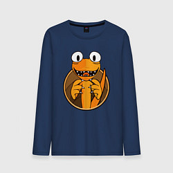 Лонгслив хлопковый мужской Радужные друзья: Оранжевый, цвет: тёмно-синий