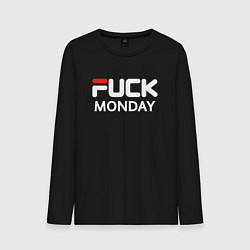 Лонгслив хлопковый мужской Fuck monday, fila, anti-brand, цвет: черный