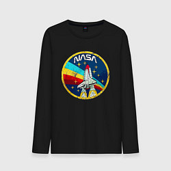 Лонгслив хлопковый мужской NASA - emblem - USA, цвет: черный