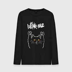 Лонгслив хлопковый мужской Blink 182 rock cat, цвет: черный