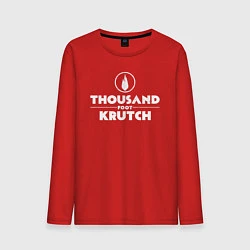 Лонгслив хлопковый мужской Thousand Foot Krutch белое лого, цвет: красный