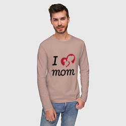 Лонгслив хлопковый мужской Mom - Love You, цвет: пыльно-розовый — фото 2