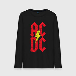 Лонгслив хлопковый мужской AC DC logo, цвет: черный