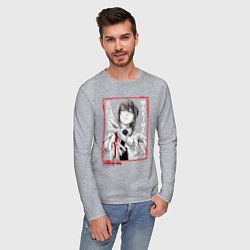 Лонгслив хлопковый мужской Макима Человек Бензопила, цвет: меланж — фото 2
