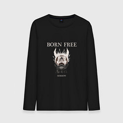 Лонгслив хлопковый мужской Born free sorrow, цвет: черный