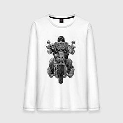 Лонгслив хлопковый мужской Ride biker, цвет: белый