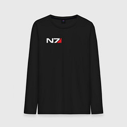 Лонгслив хлопковый мужской Логотип N7, цвет: черный