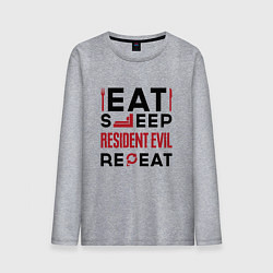 Мужской лонгслив Надпись: eat sleep Resident Evil repeat