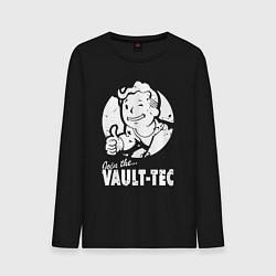 Лонгслив хлопковый мужской Vault boy - join the vault tec, цвет: черный